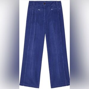 NWT Paul Smith Women's Wide-Leg Corduroy Trouser Cobalt Blue
